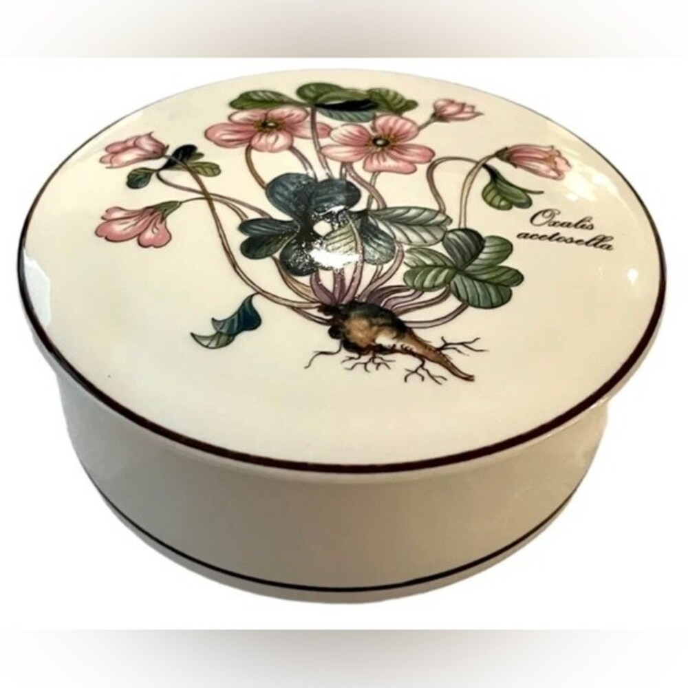 Vintage VILLEROY & BOCH Botanica Oxalis Acetosell Porcelain Trinket Box